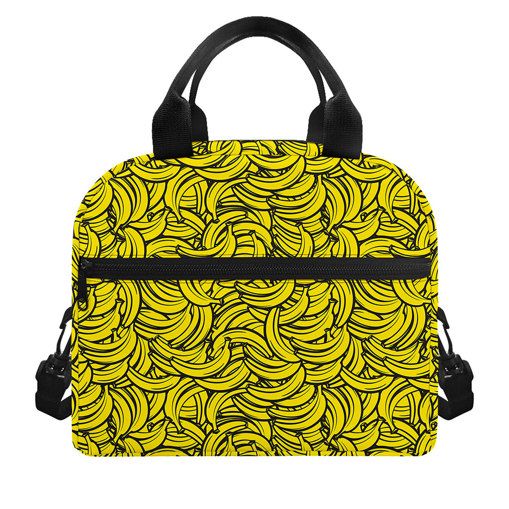 Yellow Banana Pattern Print Insulated Lunch Bag