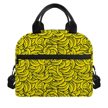 Yellow Banana Pattern Print Insulated Lunch Bag