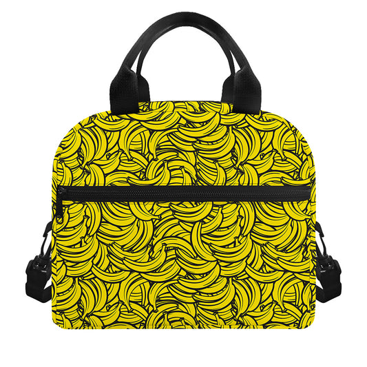 Yellow Banana Pattern Print Insulated Lunch Bag