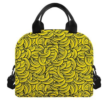 Yellow Banana Pattern Print Insulated Lunch Bag