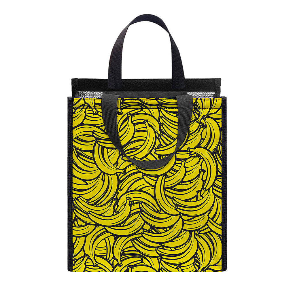 Yellow Banana Pattern Print Insulated Lunch Tote