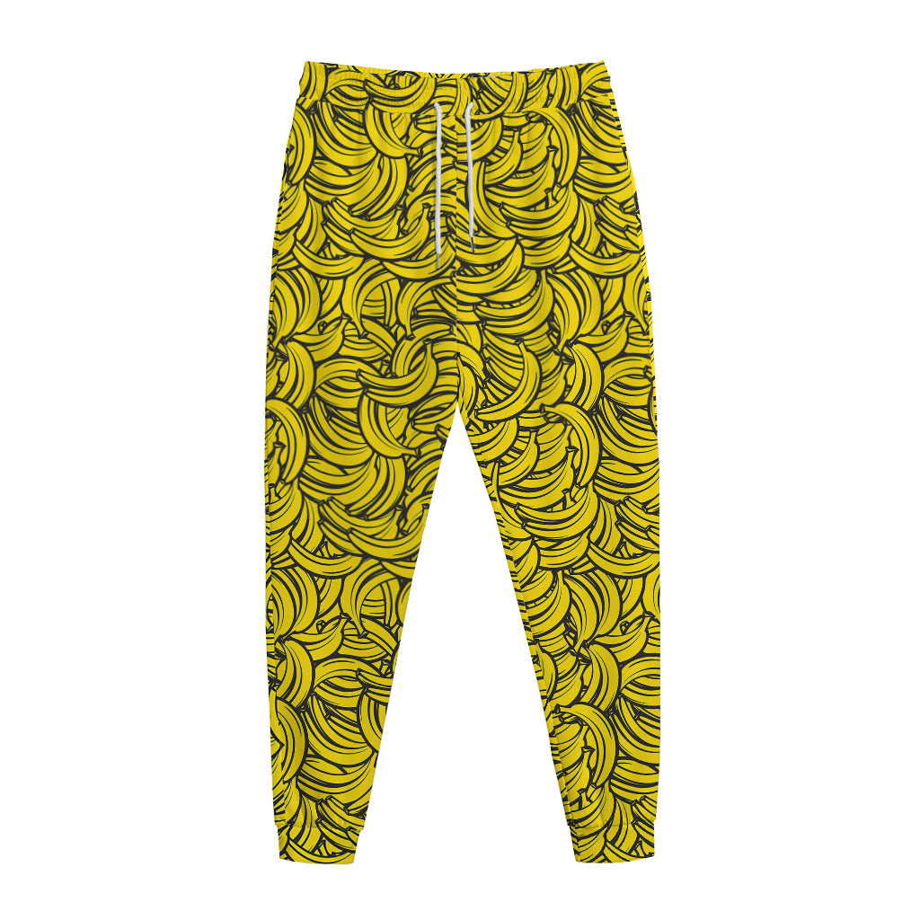 Yellow Banana Pattern Print Jogger Pants