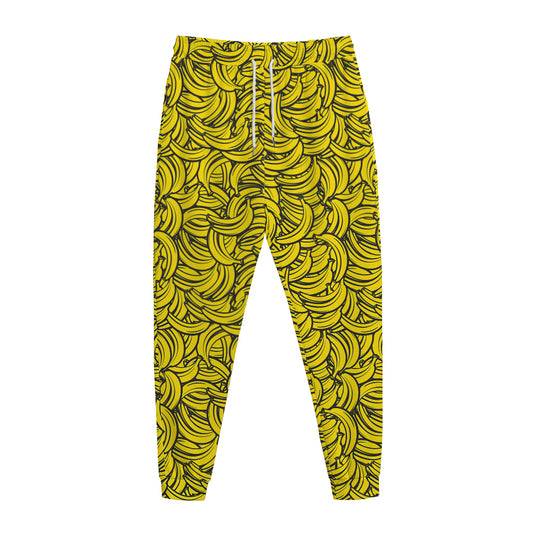 Yellow Banana Pattern Print Jogger Pants