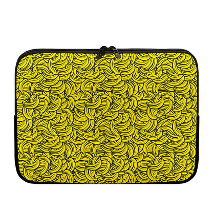 Yellow Banana Pattern Print Laptop Sleeve