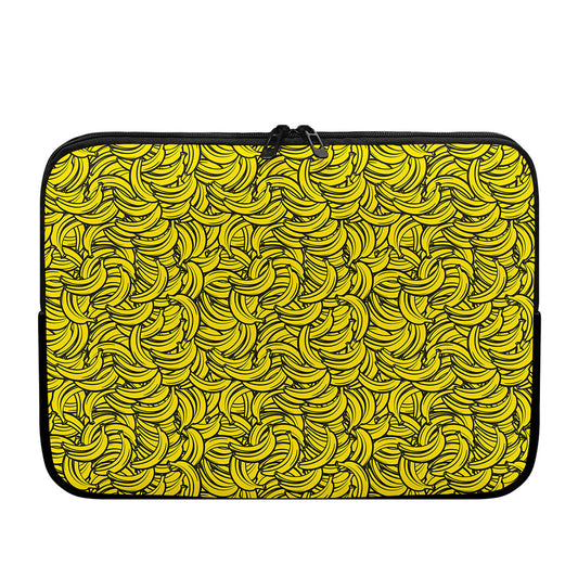 Yellow Banana Pattern Print Laptop Sleeve