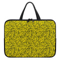 Yellow Banana Pattern Print Laptop Sleeve With Handle