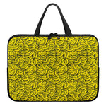 Yellow Banana Pattern Print Laptop Sleeve With Handle