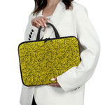 Yellow Banana Pattern Print Laptop Sleeve With Handle