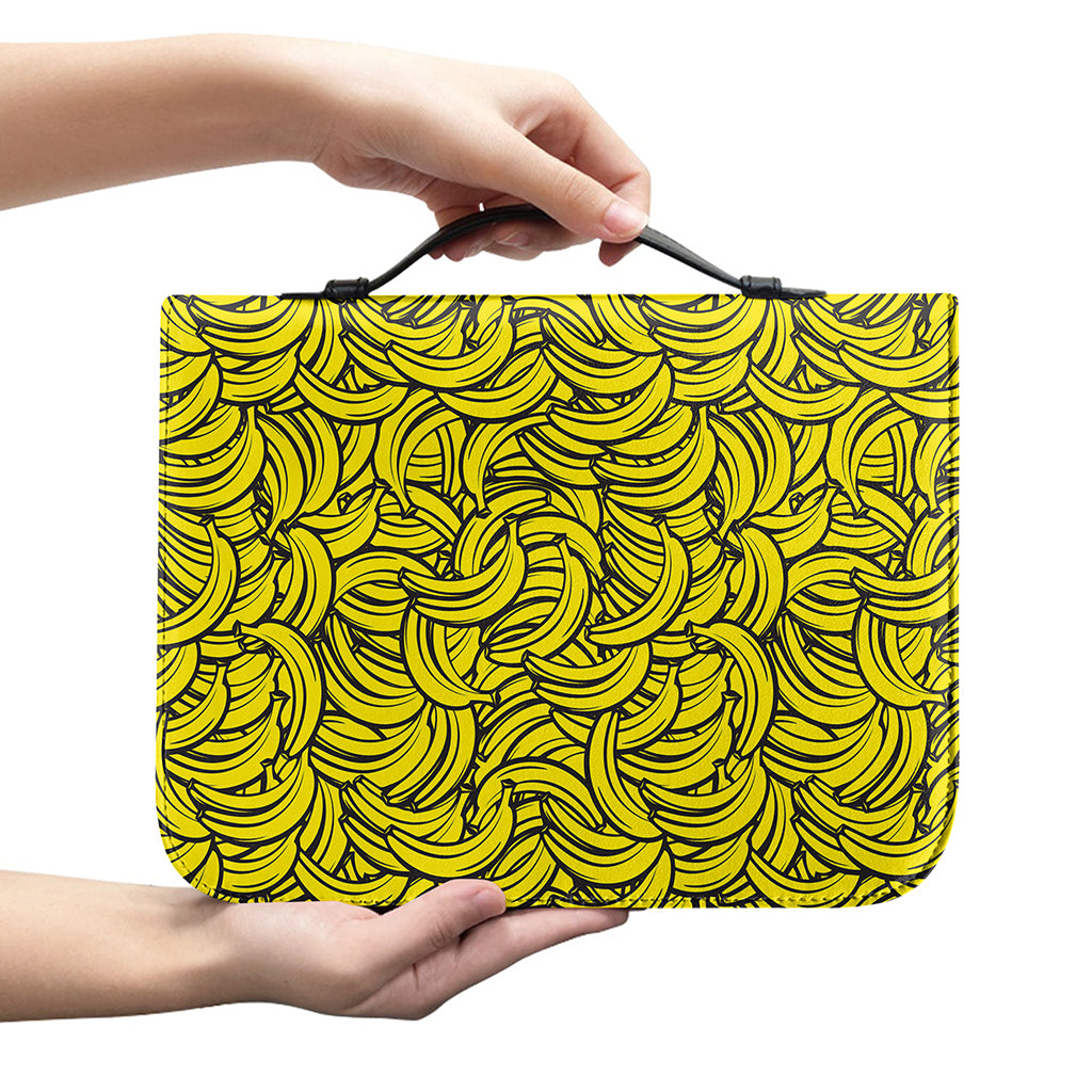 Yellow Banana Pattern Print Leather Bible Cover