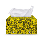 Yellow Banana Pattern Print Leather Tissue Box Cover