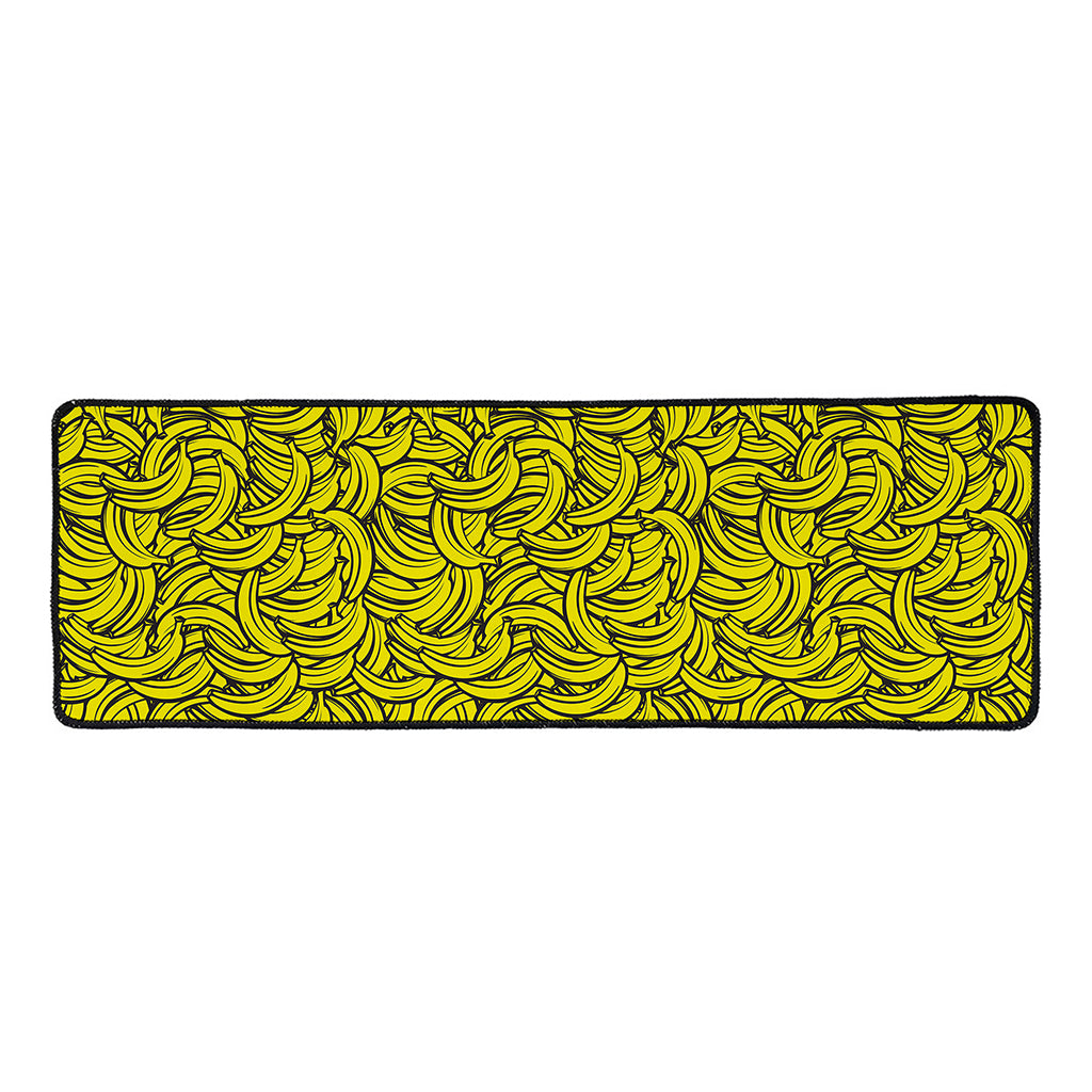 Yellow Banana Pattern Print Long Kitchen Mat