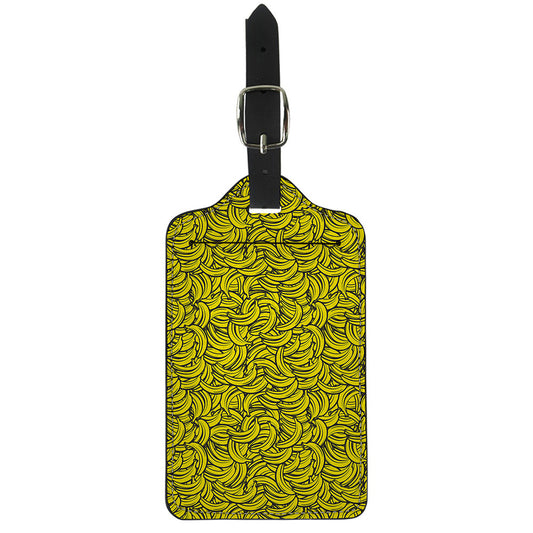 Yellow Banana Pattern Print Luggage Tag