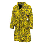 Yellow Banana Pattern Print Men's Bathrobe