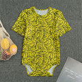 Yellow Banana Pattern Print Men's Bodysuit