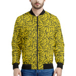Yellow Banana Pattern Print Men's Bomber Jacket