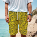 Yellow Banana Pattern Print Men's Cargo Shorts
