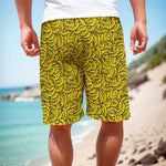 Yellow Banana Pattern Print Men's Cargo Shorts