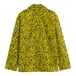 Yellow Banana Pattern Print Men's Cotton Blazer