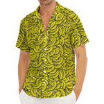 Yellow Banana Pattern Print Men's Deep V-Neck Shirt