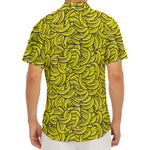 Yellow Banana Pattern Print Men's Deep V-Neck Shirt