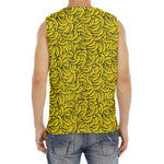 Yellow Banana Pattern Print Men's Fitness Tank Top