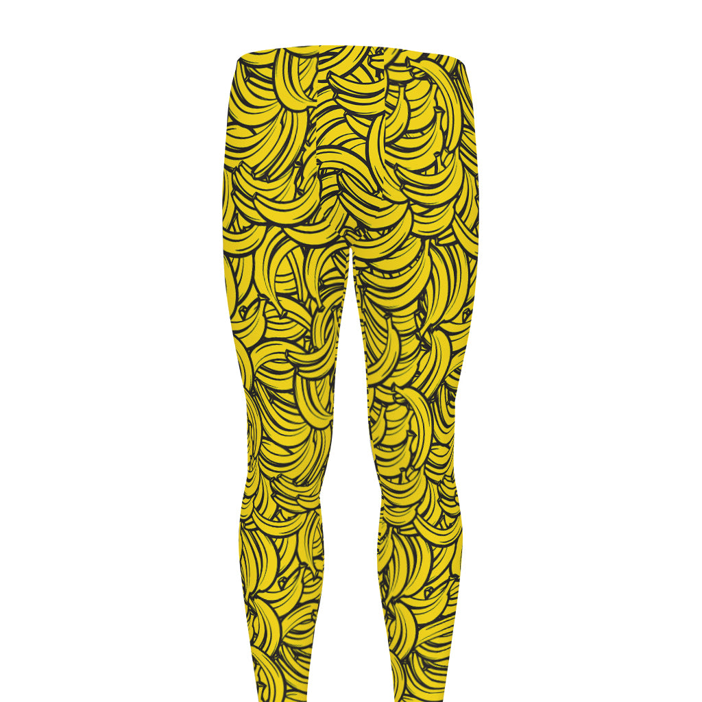 Yellow Banana Pattern Print Men's leggings