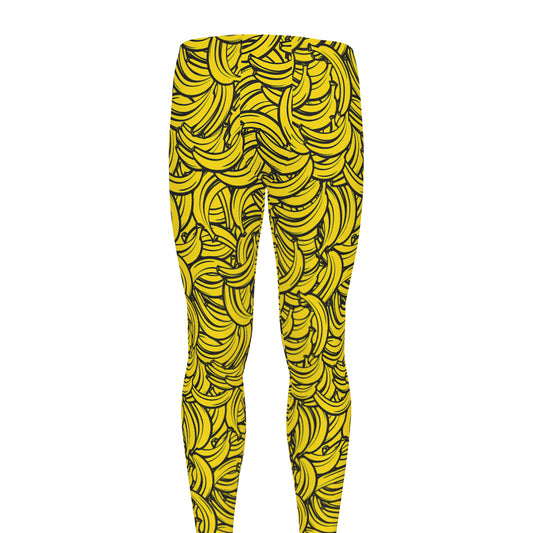 Yellow Banana Pattern Print Men's leggings