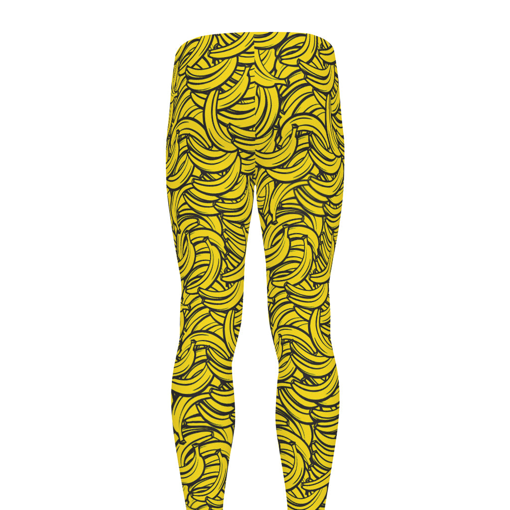 Yellow Banana Pattern Print Men's leggings