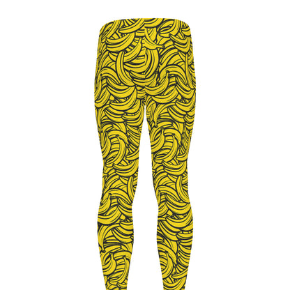 Yellow Banana Pattern Print Men's leggings