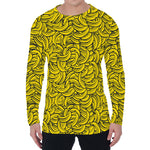 Yellow Banana Pattern Print Men's Long Sleeve T-Shirt