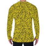 Yellow Banana Pattern Print Men's Long Sleeve T-Shirt