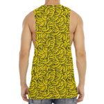 Yellow Banana Pattern Print Men's Muscle Tank Top