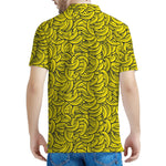 Yellow Banana Pattern Print Men's Polo Shirt
