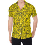 Yellow Banana Pattern Print Men's Shirt