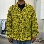 Yellow Banana Pattern Print Men's Shirt Jacket