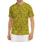 Yellow Banana Pattern Print Men's Short Sleeve Rash Guard