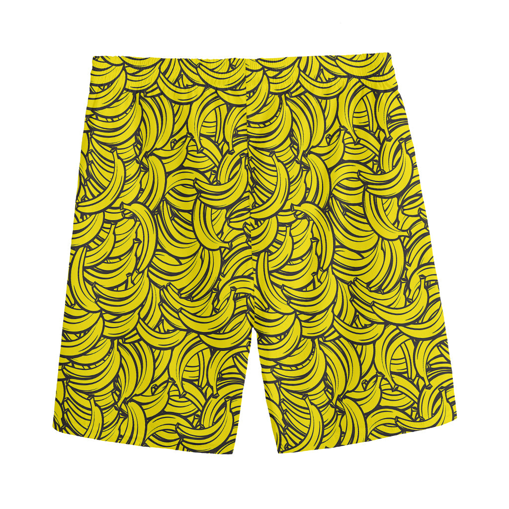Yellow Banana Pattern Print Men's Sports Shorts