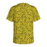 Yellow Banana Pattern Print Men's Sports T-Shirt