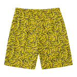 Yellow Banana Pattern Print Men's Swim Trunks
