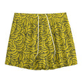 Yellow Banana Pattern Print Mesh Shorts
