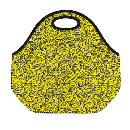 Yellow Banana Pattern Print Neoprene Lunch Bag