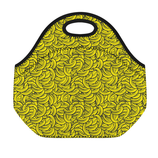 Yellow Banana Pattern Print Neoprene Lunch Bag