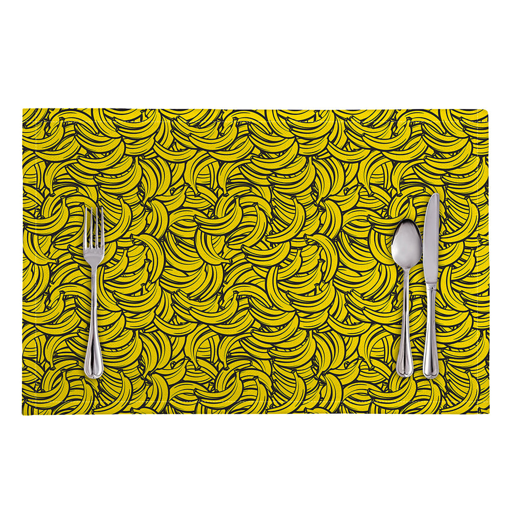 Yellow Banana Pattern Print Placemat
