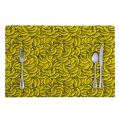 Yellow Banana Pattern Print Placemat