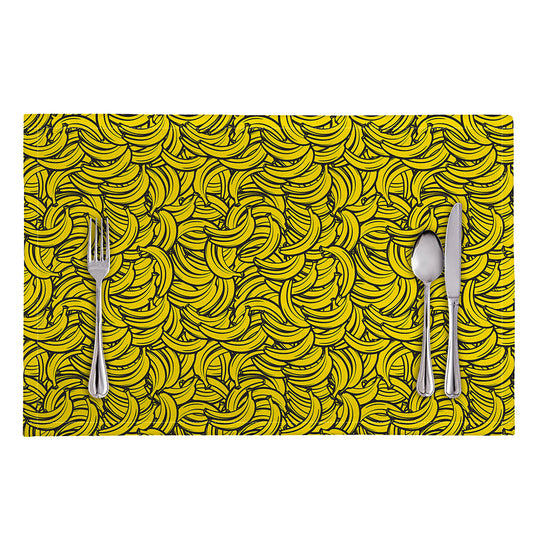 Yellow Banana Pattern Print Placemat