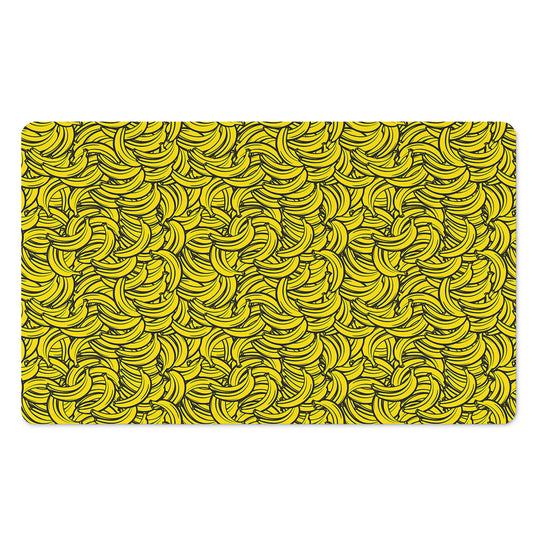 Yellow Banana Pattern Print Polyester Doormat