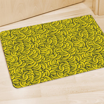 Yellow Banana Pattern Print Polyester Doormat