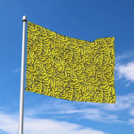 Yellow Banana Pattern Print Polyester Flag