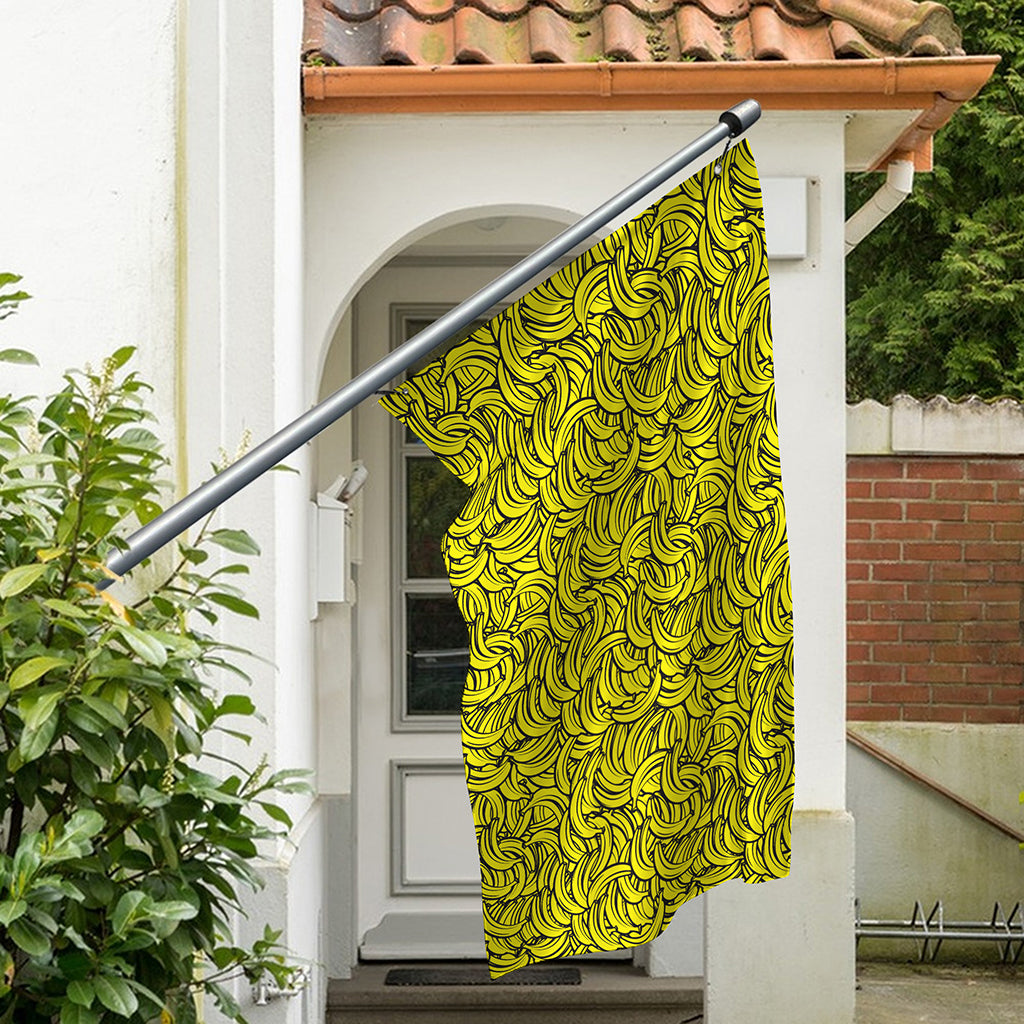 Yellow Banana Pattern Print Polyester Flag