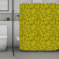 Yellow Banana Pattern Print Polyester Shower Curtain